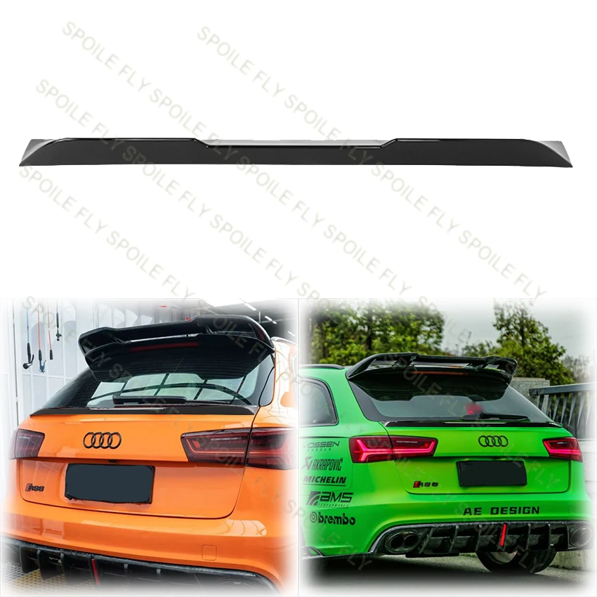 Gloss Black Painted Rear Trunk Spoiler Wing Lid For Audi A6 C7 (2012-2018) - ABS Plastic, Self-Adhesive, No Drilling