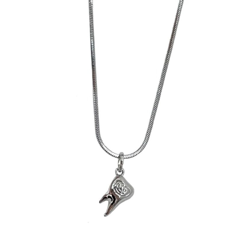 

Изящное ожерелье с подвеской в ​​виде зуба, модная цепочка из змеиной кости, подвеска нестандартного дизайна, длинные цепочки, в