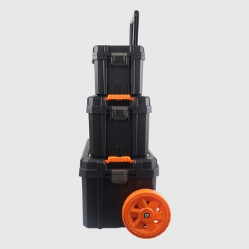 Set di cassette degli attrezzi per carrello portatile Set di cassette degli attrezzi in plastica da 17 "/19" /21 "con manico, impilabile e multifunzionale