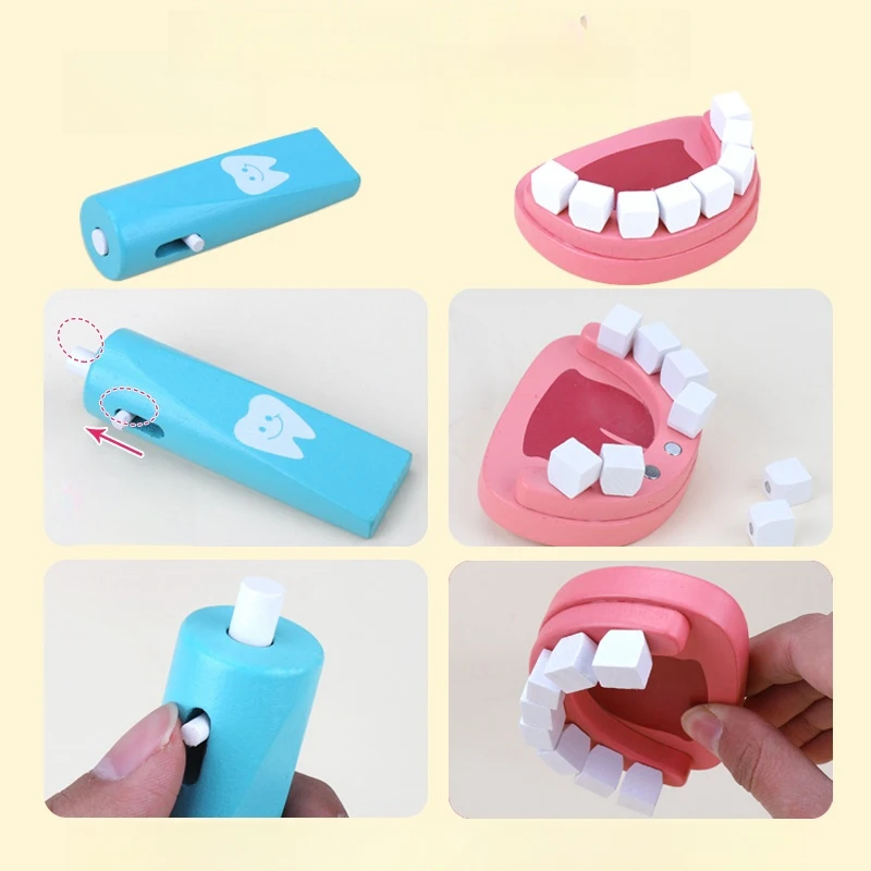 Children's wooden makeshift home simulation medicine box doctor set nurse boy girl baby role-playing toy 5