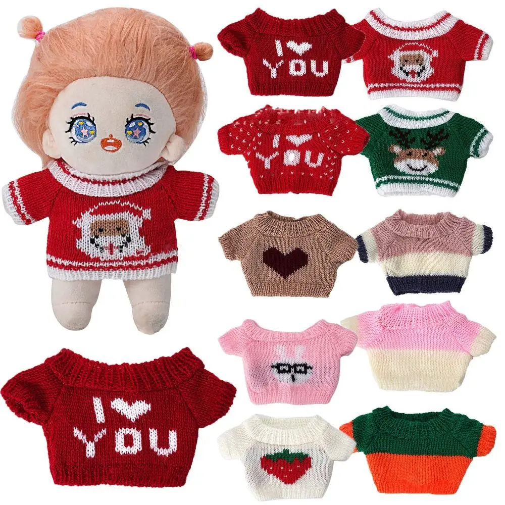 20cm Cotton Doll Fashion Knitted Coat Sweaters Outfits Winter Warm Tops for Idol Dolls Clothes Accessories Baby Kid DIY Toys