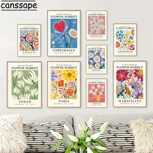 

Abstract Flower Market Vintage Wall Art Canvas Painting Nordic Aesthetic Posters And Prints Wall Pictures For Living Room Decor