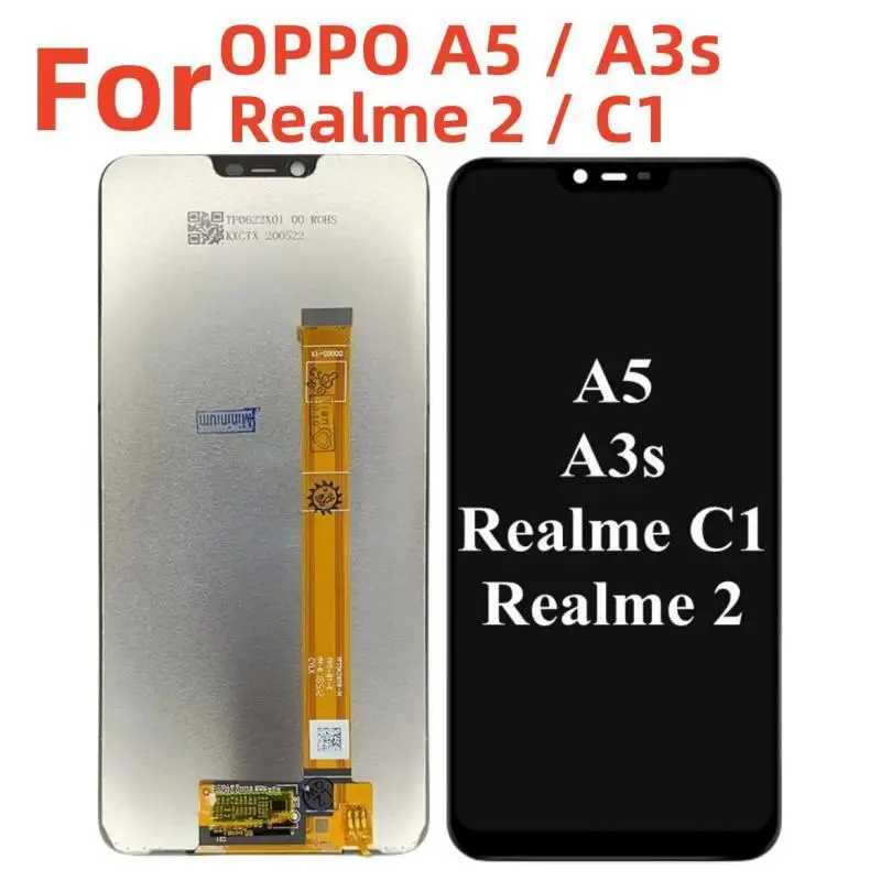 

ЖК-дисплей 6,2 дюйма для OPPO A5 / A3s CPH1803 с рамкой для Realme 2 / C1