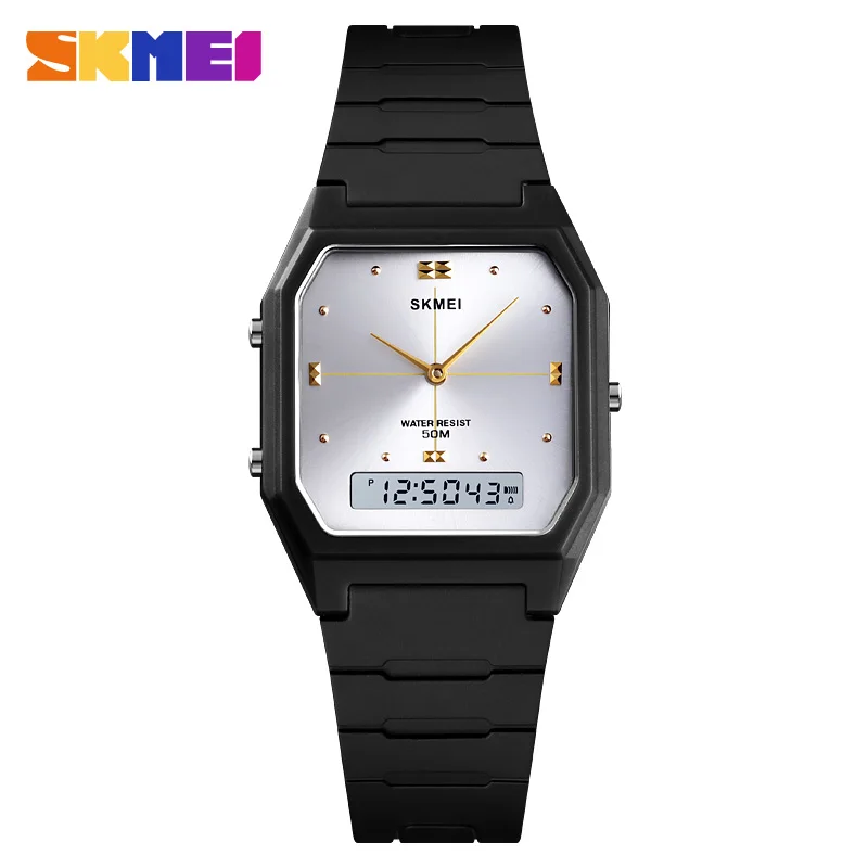 SKMEI 1604 Luxury Quartz Watches for Men Women Simple Waterproof Dual Time Countdown Lady Wristwatches Clock Relogio Masculino 2