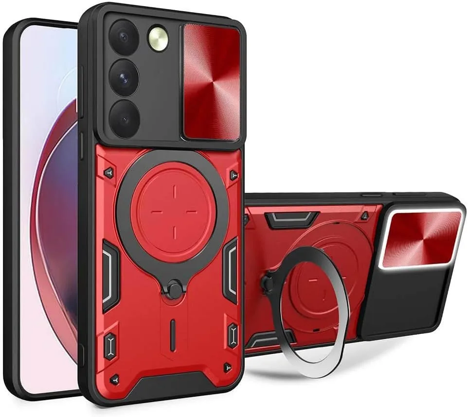 Shockproof Protective Phone Case with Stand Holder and Lens Protection