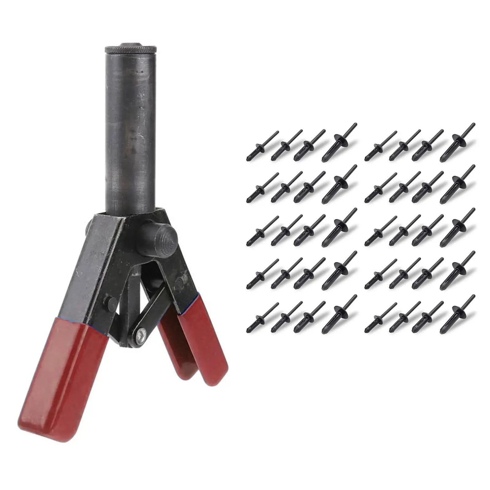 Plastic Rivet Gun Set Multifunctional Poly Rivet Gun for Fastening Door Panels Automotive Trim 40 Pieces POM Rivets