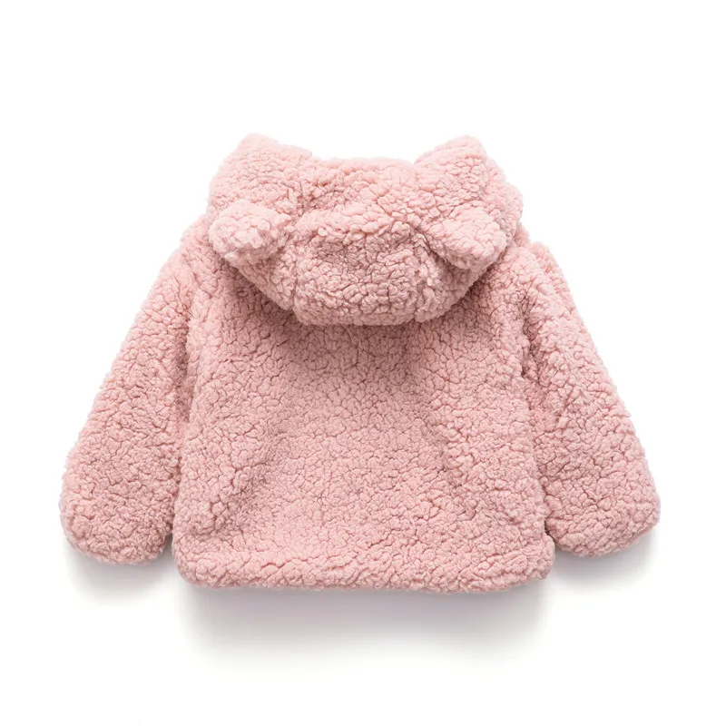 Baby Boy Chamarra Autumn Winter Thick Lamb Wool Chamarras faux fur Coat Kids Hoodies Outerwear Cartoon Bear flannel Coats Ropa