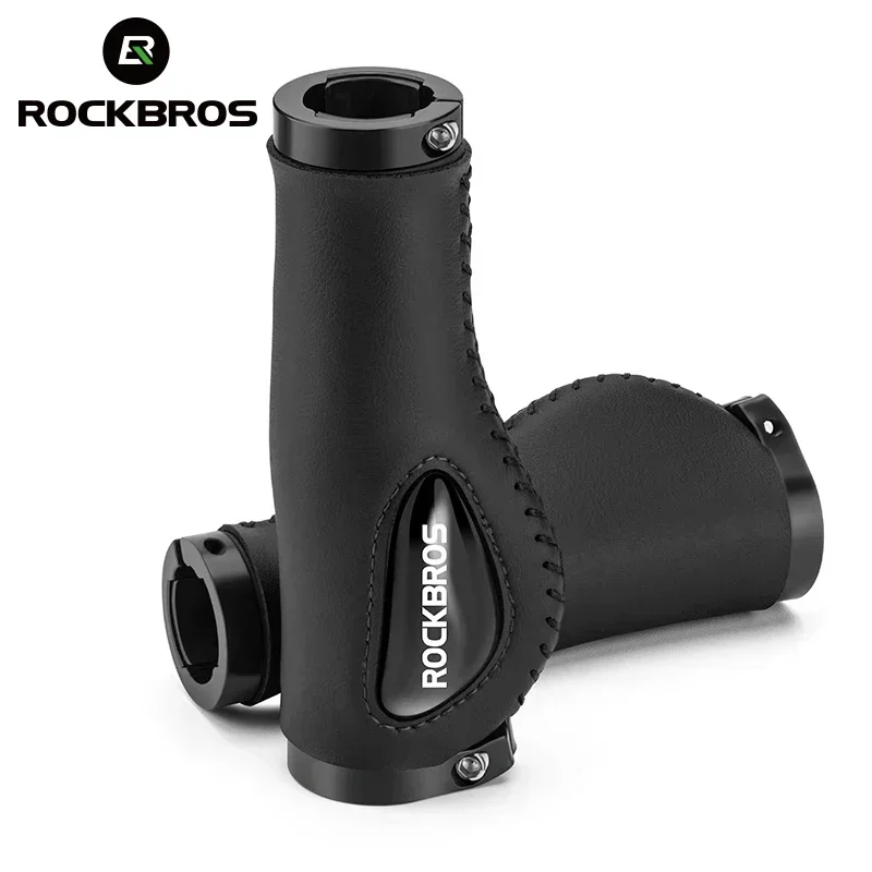 ROCKBROS Cycling Handlebar Rubber Grips Anti-skid Shock-absorbing Soft Bike Accessories MTB Bicycle Grips Bike Double Lock