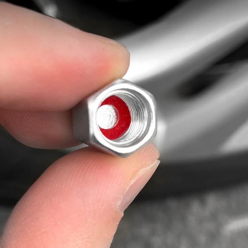 Set of 4 Premium 3D Metal Tire Valve Caps - Wheel Dust Covers