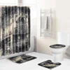 Home Waterproof Print Shower Curtain 4 Piece Carpet Cover Toilet Cover Bath Mat Pad Set Bathroom Curtain Bathroom Decoration 6