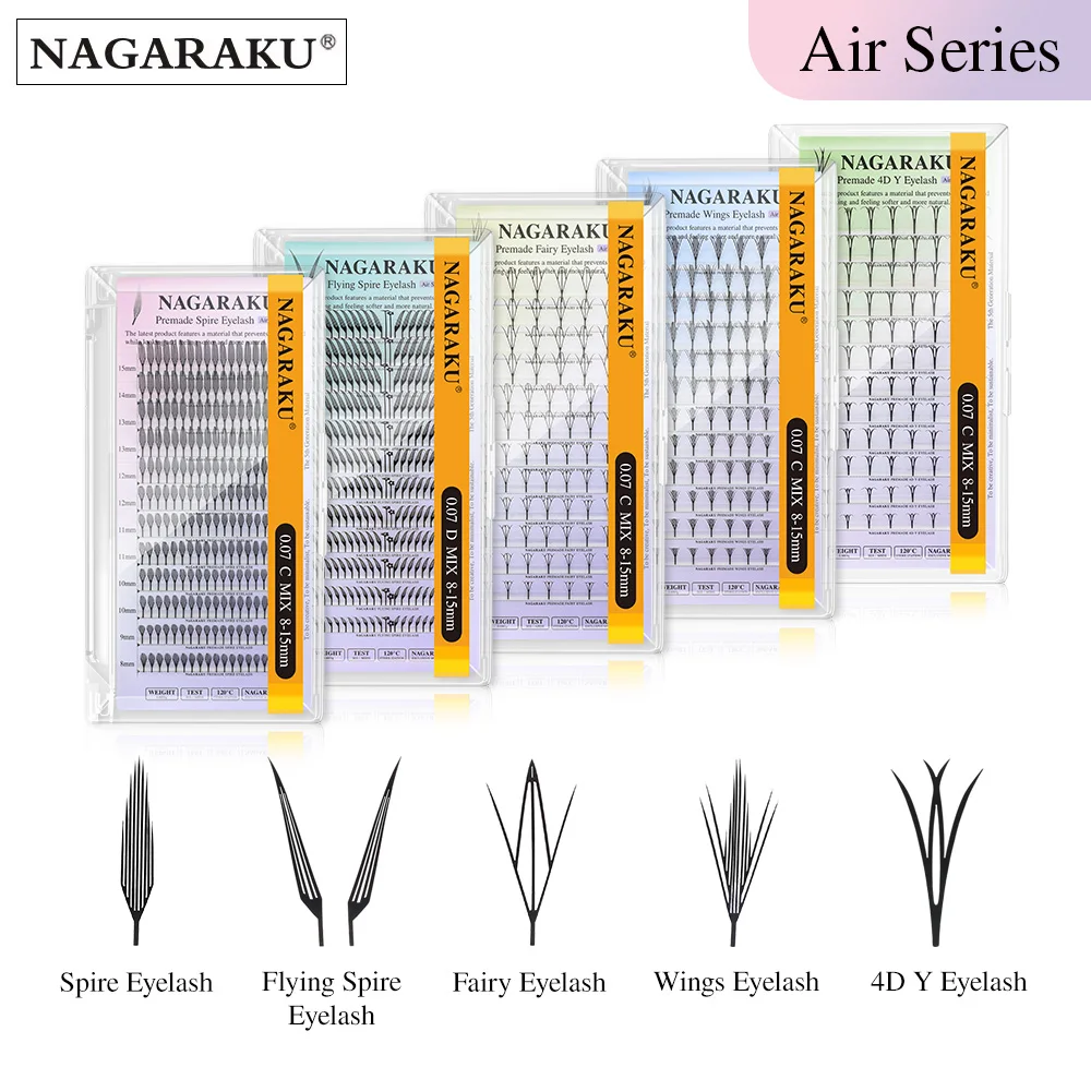 Eyelash Extensions NAGARAKU Premade Spire Fairy Wings Eyelash Anime Effect Soft Plume Fluttering Eyelash Extensions Comic