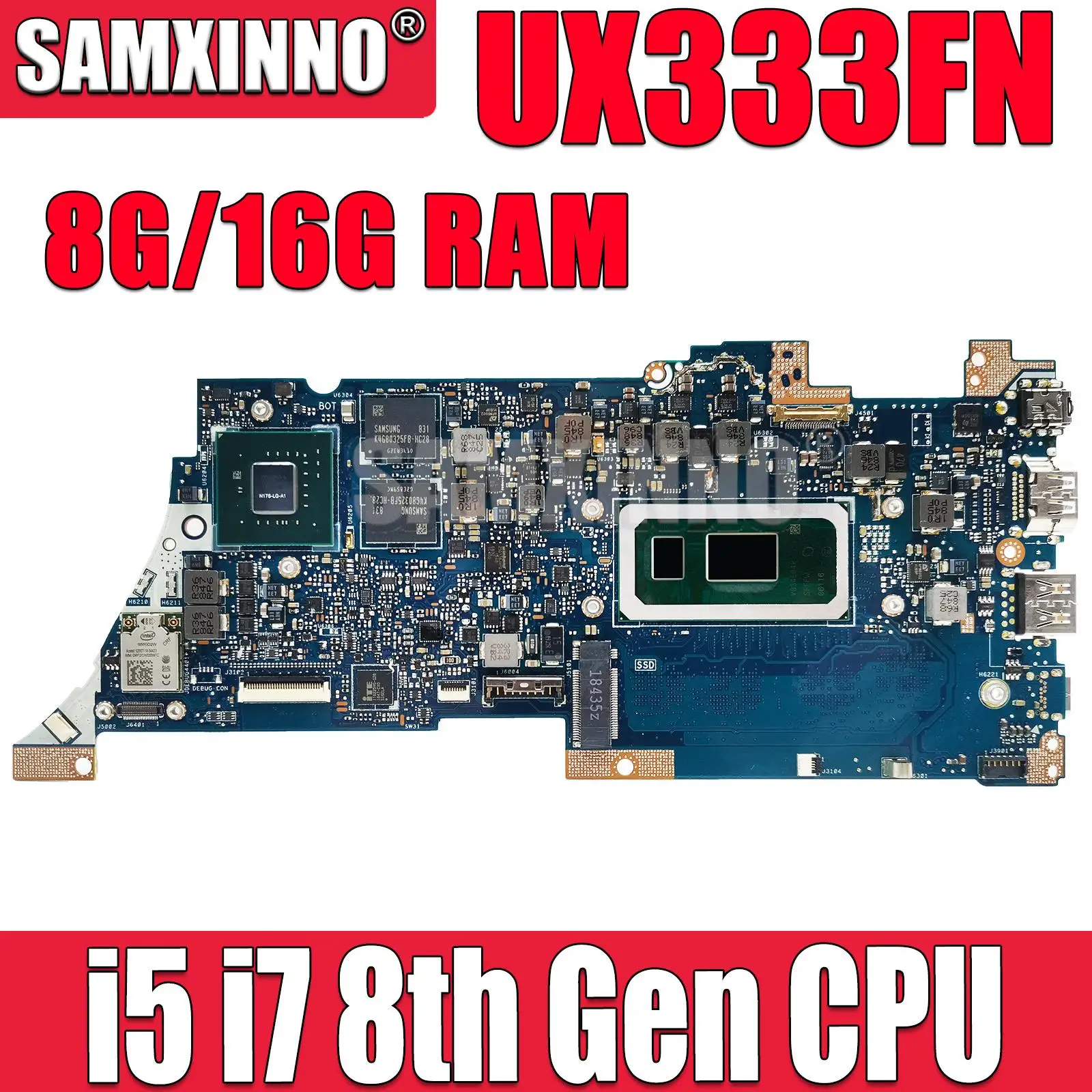 

UX333FN Mainboard For ASUS UX333FA BX333FA BX333FN RX333FA RX333FN Laptop Motherboard I5 I7 8th Gen CPU MX150/MX250/UMA