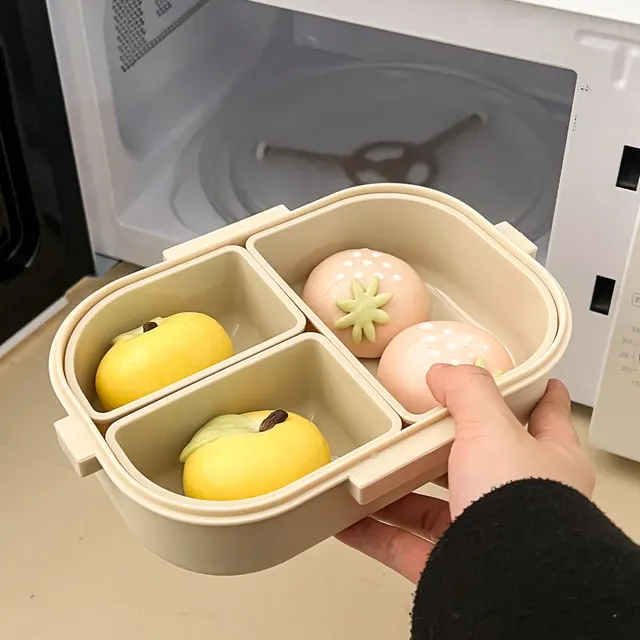 Bento box infantil de 3 compartimentos: Hermético y Apto para Microondas | Emoape