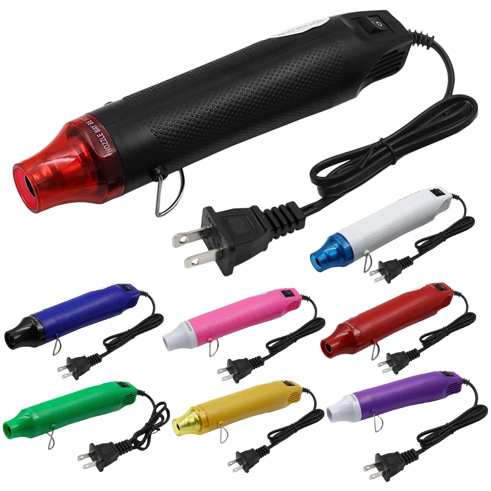 Electric Mini Handheld Heat Gun US Plug 300W Portable Heat Gun 110V Tiny Hot Air Kit for DIY Craft Embossing Shrink Wrapping