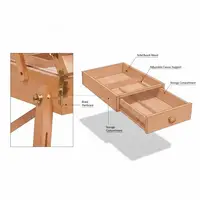 Tripod folding French wooden easel equipped with a built-in sketch storage box. Made of high-quality solid wood, it is sturdy and stable with excellent load-bearing capacity during creation. 5