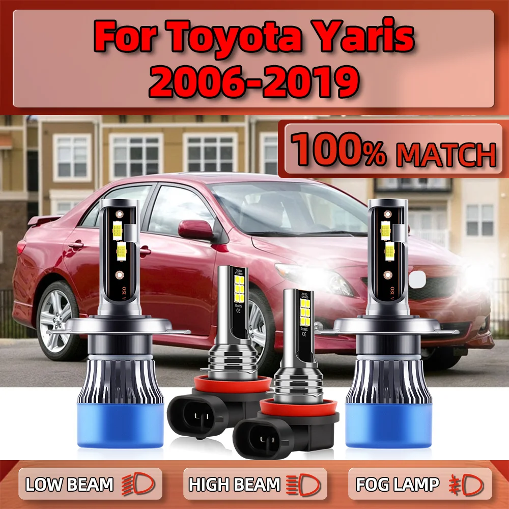 

LED Headlight Bulbs 240W 40000LM Canbus Car Lights 12V Turbo Fog Lamp 6000K For Toyota Yaris 2006-2014 2015 2016 2017 2018 2019