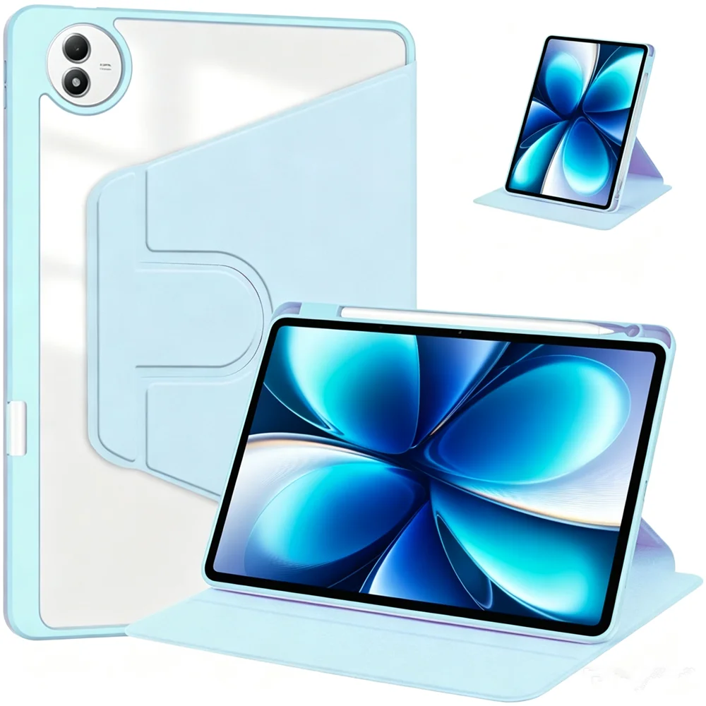 Enhanced Rotating Tablet Cover with Smart Stand and Pencil Slot
