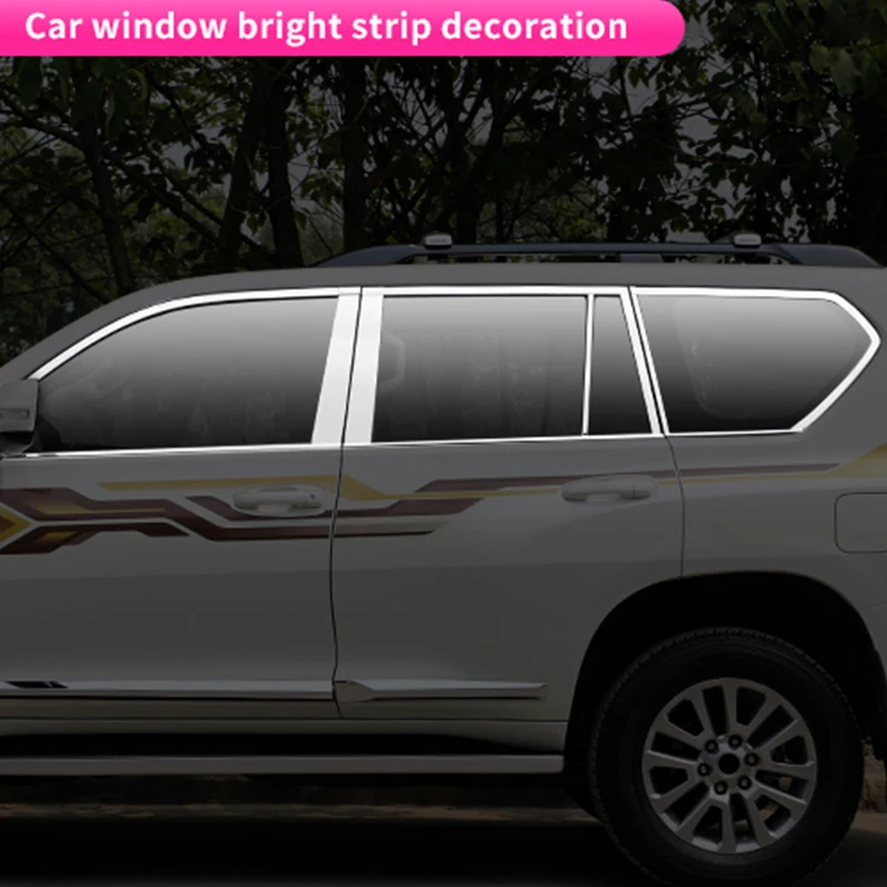 For 2010-Toyota Land Cruiser Prado 150 Lc150 Fj150 Tuning Modification Decoration Stainless Steel Car Window Body Kit car window body kit