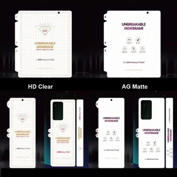 Pellicola idrogel anteriore posteriore per Samsung Galaxy Z Fold 6 5 4 5G Protezione schermo infrangibile a membrana per Samsung Galaxy Z Fold 3 2