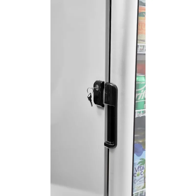 PRF90DX Glass Door Display Refrigerator 9.0 cu ft Commercial Beverage Cooler Merchandiser With Customizable Lightbox - Silver 3