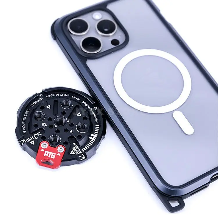 Vlogger Magnetic Holder Base Plate with ARRI Position for Mobile Phone iPhone Ma