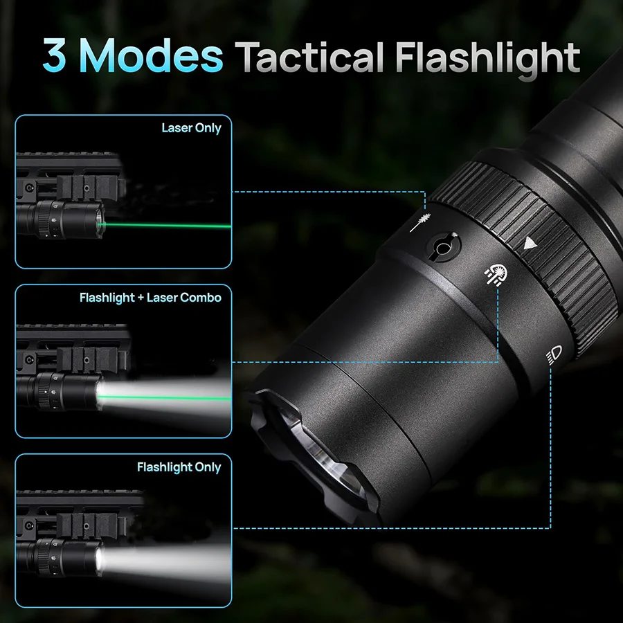 Waterproof Aluminum Tactical Flashlight for Hunting