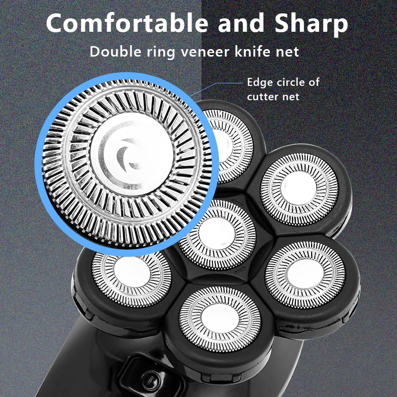 New Shaver For Men 7D Independently 7 Cutter Floating Head Waterproof Electric Razor Multifunction USB Charge Trimmer For Men 3