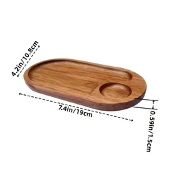 Premium Japanese Solid Wood Tray - Multi-Size High-Value Fruit and Snack Plate Wholesale - 6 Inches (Short oval)