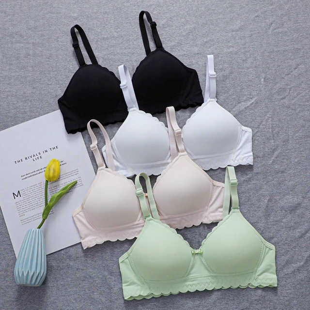 New Thin Wireless Bra Girl Bra Gather Adjustable Lace Bow Student  Comfortable Girl Bra Teenage Girls Clothing 14 16 18 Years - AliExpress