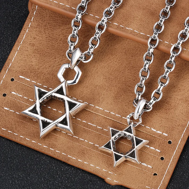 

Simple and Personalized, Versatile for Men and Women, Retro Six Star Couple Pendant Necklace, Sweater Chain