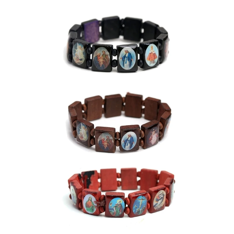 Colorful Wooden Rosary Bracelet