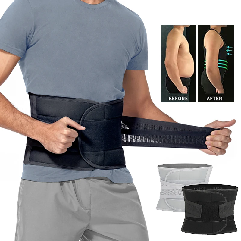 Waist Trimmer for Men Widening Body Shaper Waist Trainer Cinchers Abs Belt Wrap for Stomach and Back Lumbar Support