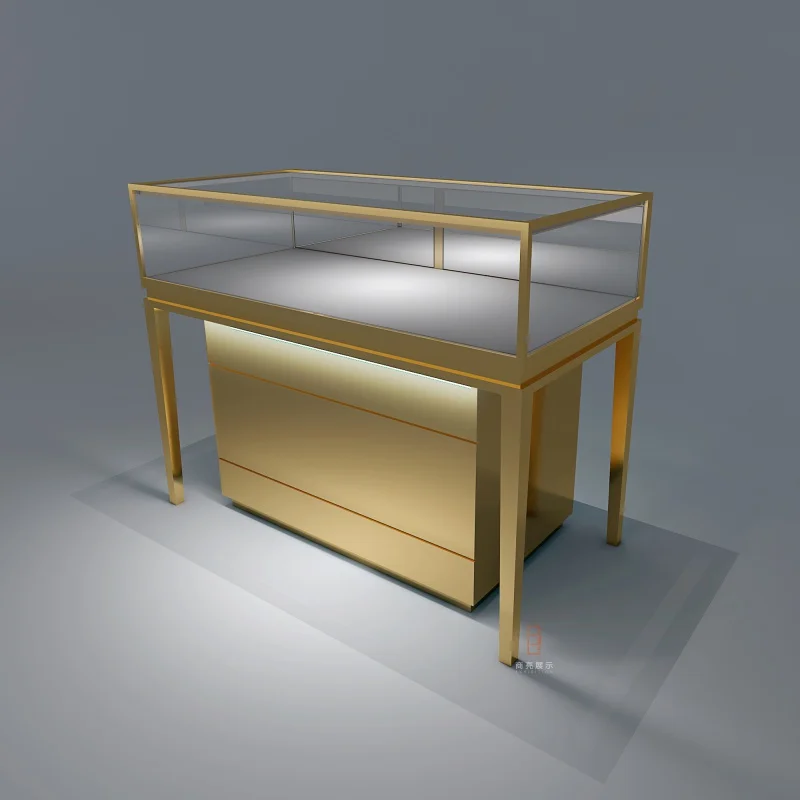 커스텀. 공장 직접 판매 목재 스테인레스 스틸, LED 조명, 하이 엔드 보석 디스플레이 캐비닛