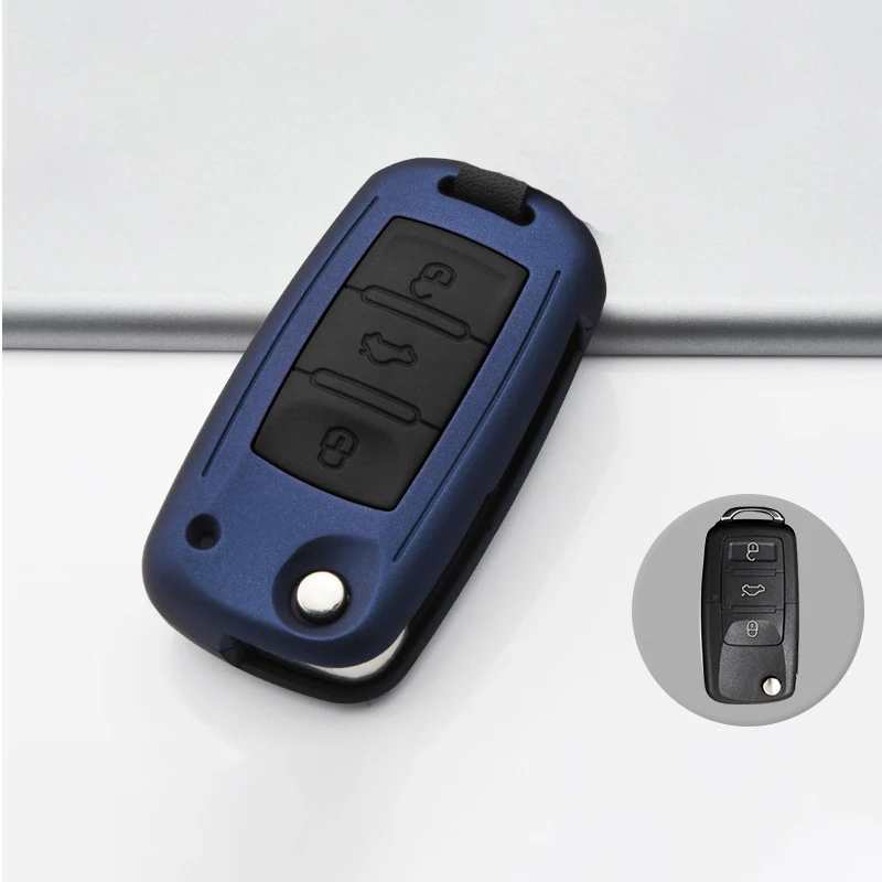 Premium Silicon Carbon Fiber Car Key Cover Case