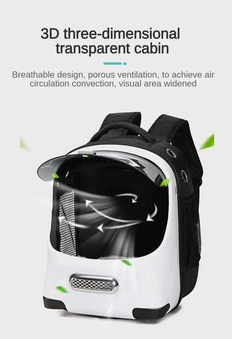 Cat Backpack Pet Trolley Bag Universal Wheel Pull Rod Back Pull Dual Purpose Convenient Breathable Water Proof Cat Bag for Pets