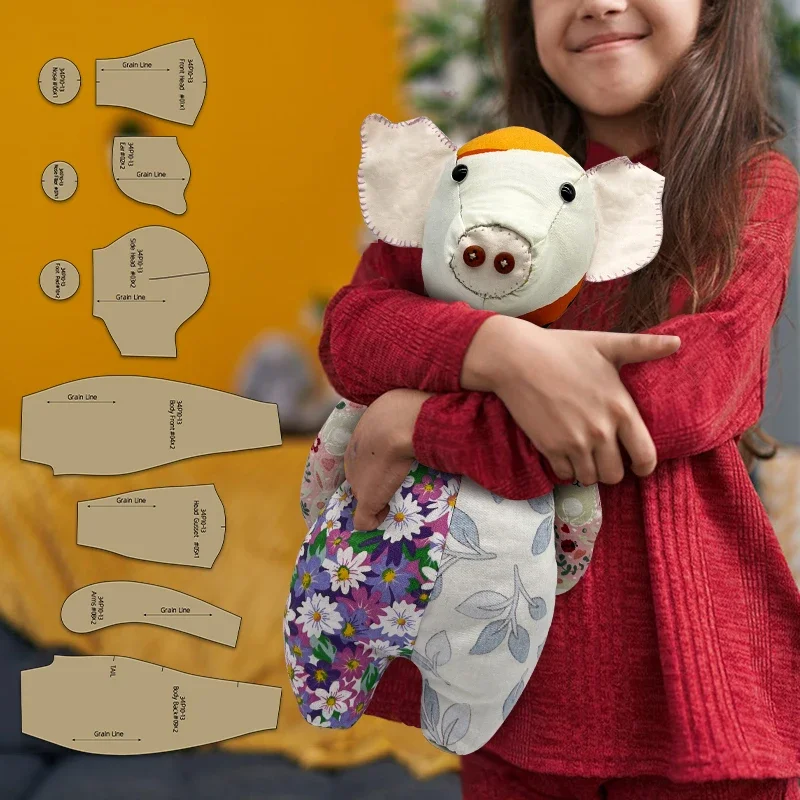 YOMDID 10pcs Memory Pig Making Kraft Stencils DIY Pig Shape Quilting Templates Handmade Sewing Tools Stencil Craft Decorations