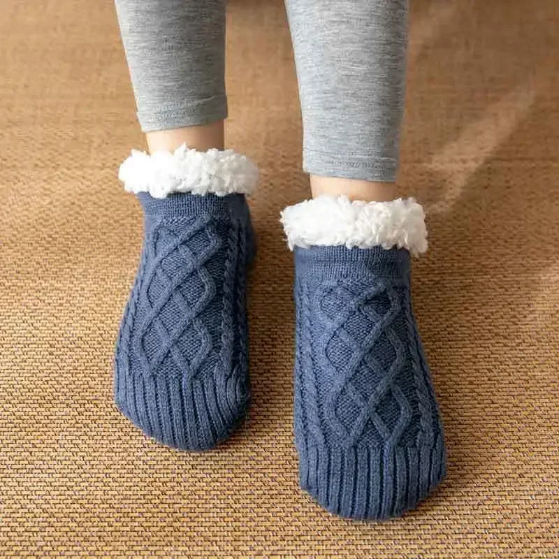 

Sock Soft Indoor Home Women Short Warm None Floor Cozy Grip Thermal 1pairs Sleeping Socks Christmas Non-slip Slipper Winter