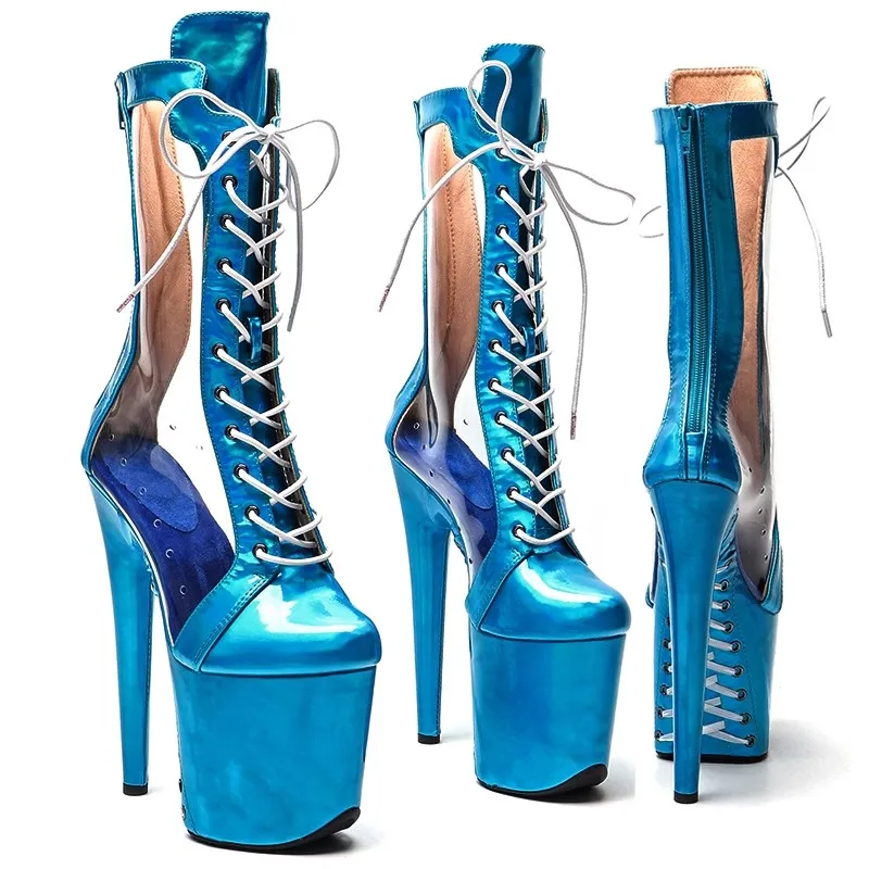

LAIJIANJINXIA New Fashion PU Upper 20CM/8inches Pole Dancing Shoes High Heel Platform Women's Modern Boots 739