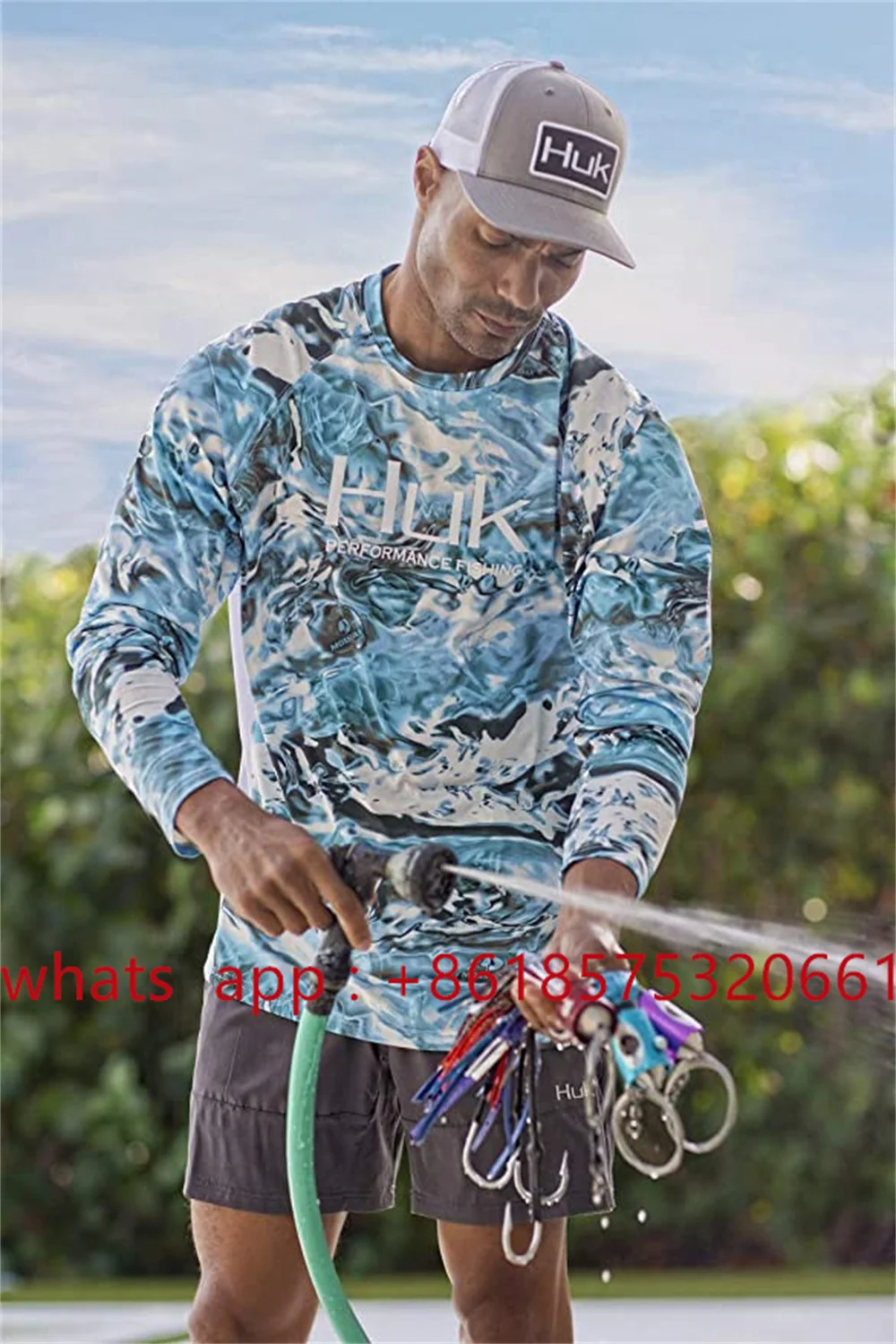 Chemise à Capuche Huk Performance Homme Camouflage 3XL Pêche