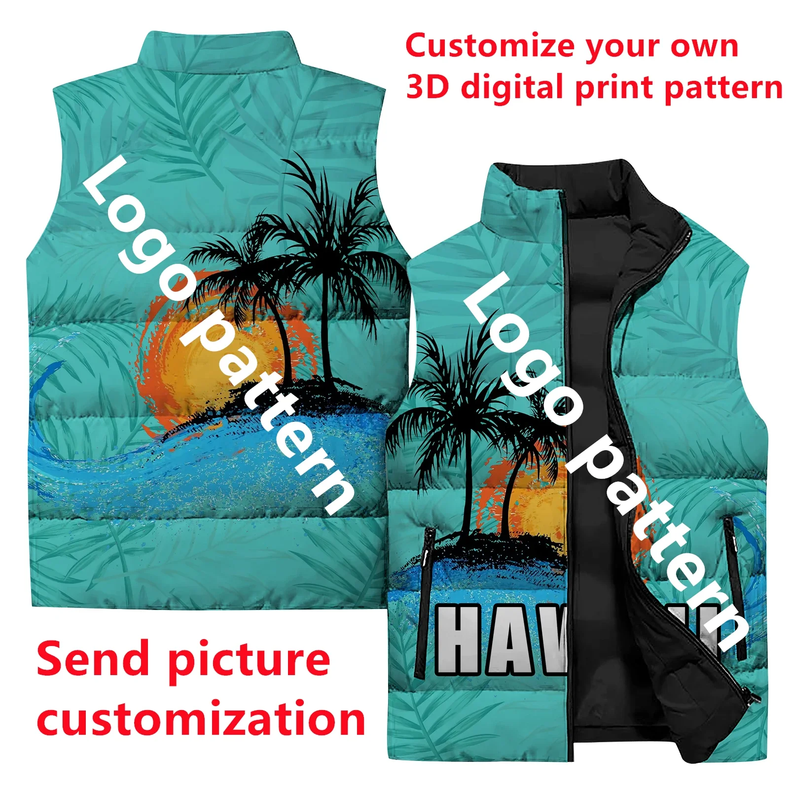thumbnail image 1 of 2024 Personalice sus abrigos con estampado exclusivo para hombres Comuníquese con el servicio de atención al cliente para personalizar el chaleco sin mangas para hombres, 1 of 5