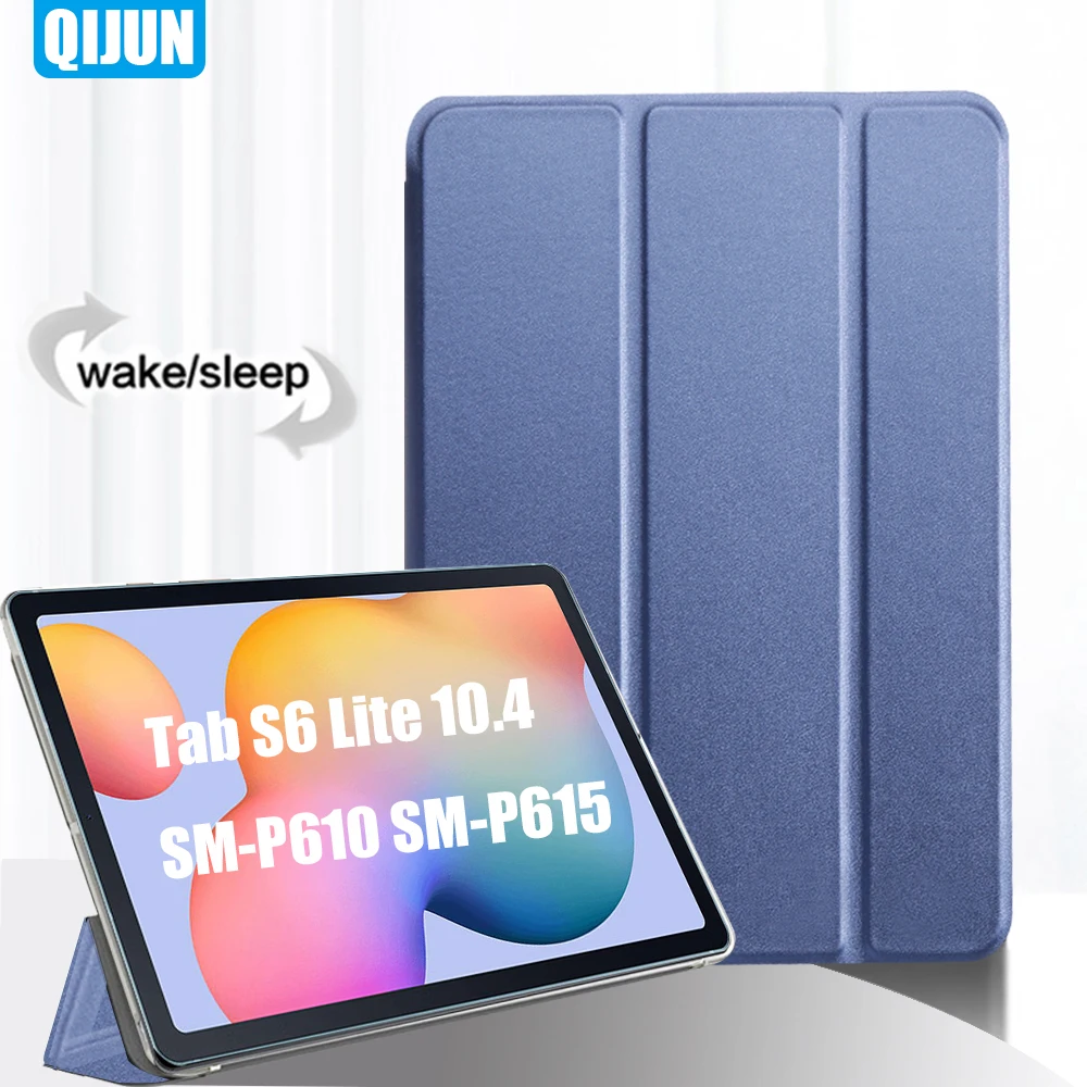 Custodia Per Tablet Samsung Galaxy Sm-P610 Sm-P615 Smart Sleep Wake Up Tri-Fold Protezione Completa Flip Cover Tab S6 Lite 10.4