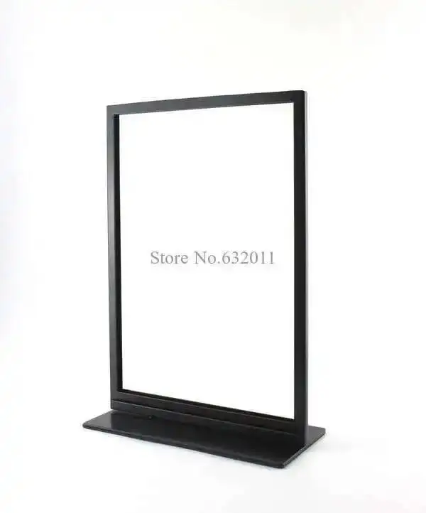 1PCS Metall A4 doppelseitige Tisch Werbung Poster Display-ständer Schreibtisch Zeichen Kt Bord Zeichen Halter Menü display Foto Rahmen Rack – Detail 3