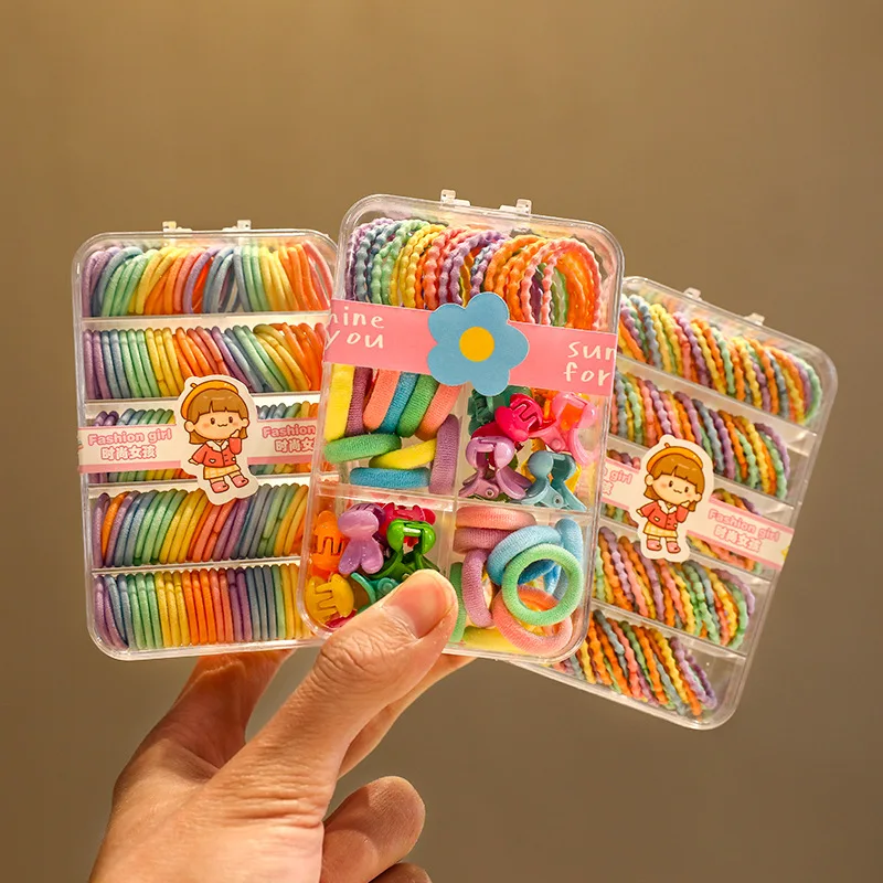 Colorful High-Elasticity Mini Hair Ties - 150 PCS, Gentle Nylon Spirals