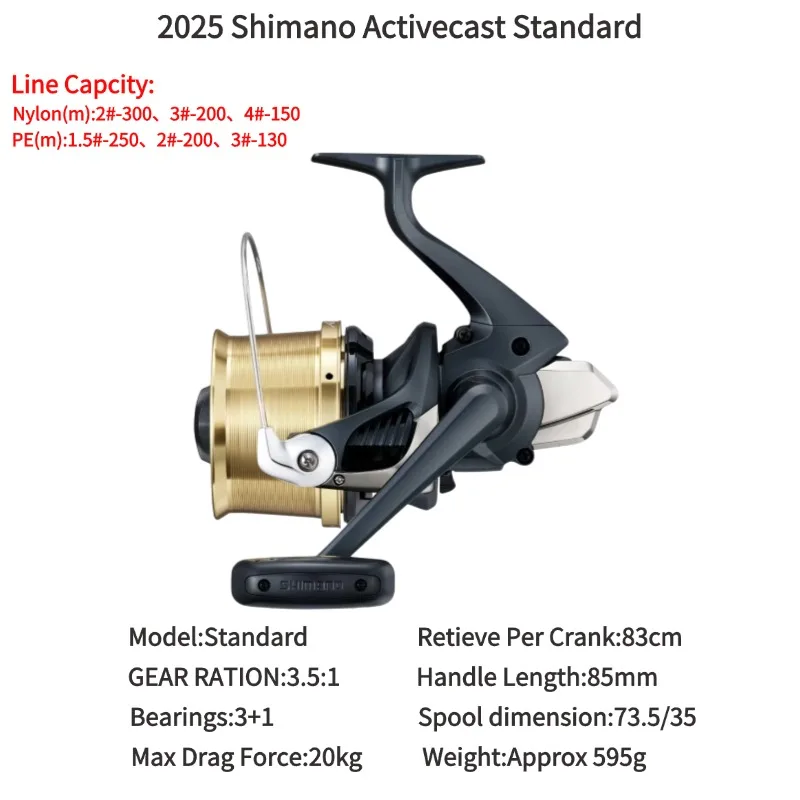 2025 Shimano Activecast Surfcast Fishing Reel Thin Lines