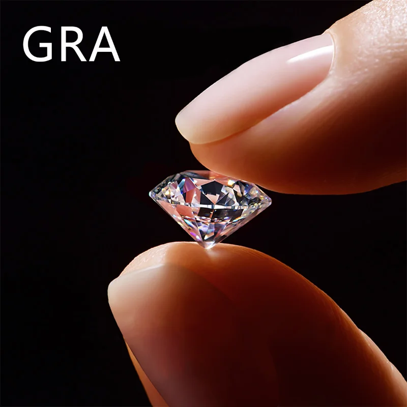Round Cut Real VVS 2ct D Color Moissanite Certified Pass Diamond Test Moissanita Gemstones Stones With Certificate Jewelry