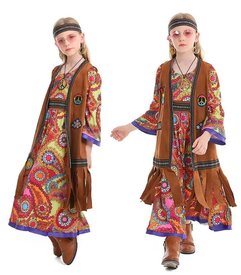 

Детский костюм для косплея на день детей, дизайнерское платье для праздника, Женский карнавальный винтажный костюм певицы для выступления на сцене