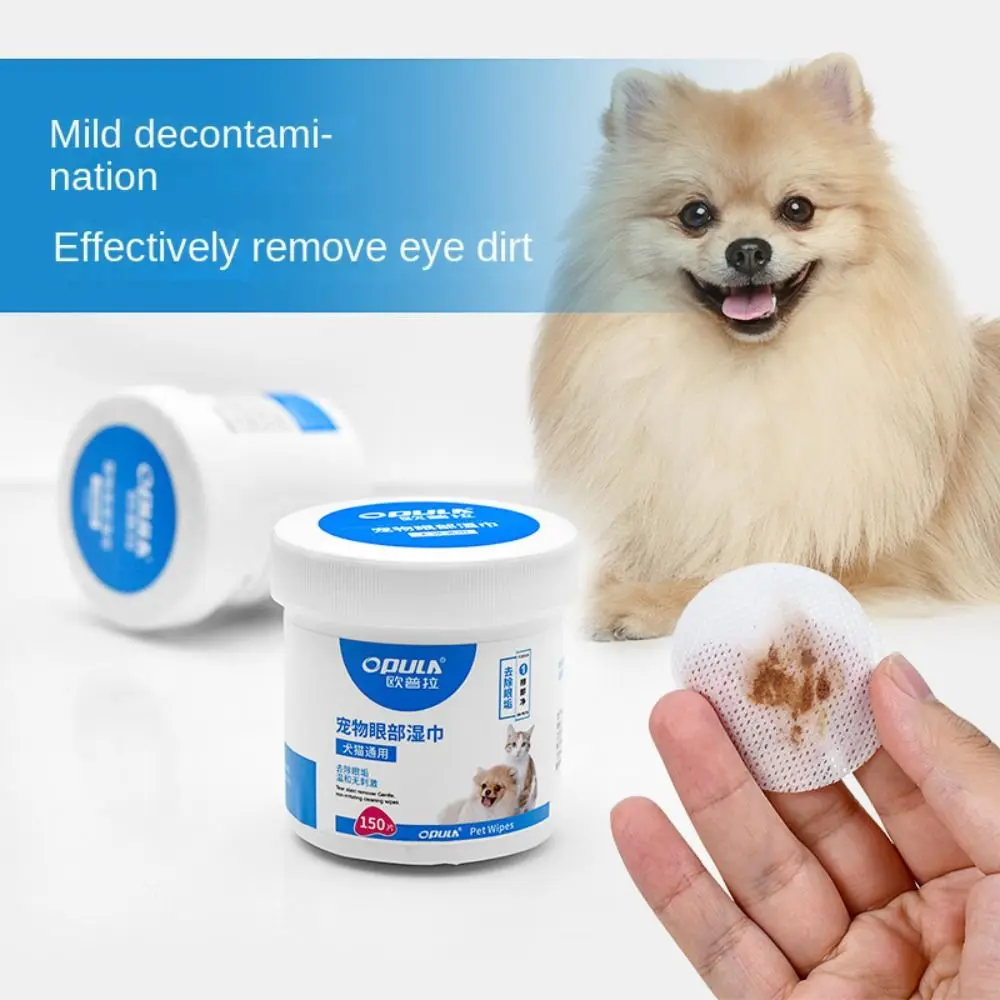 Pet Cleaning Wipes 150Pcs Pet Eye Wipes Cats And Dogs Tearmark Wet Wipes Dog Cat Eyes Ears Cleaning Paper Towels Cats And Dogs Universal No Irr