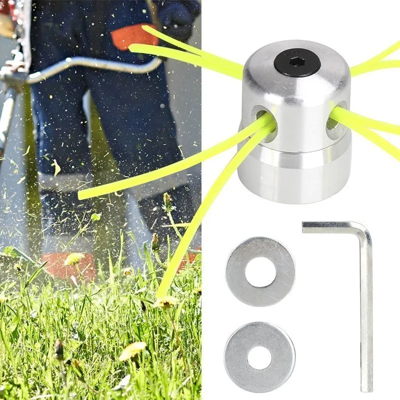 Grass Trimmer Head Aluminum with Four Trimmer Lines for Universal Brush Cutter Replacement