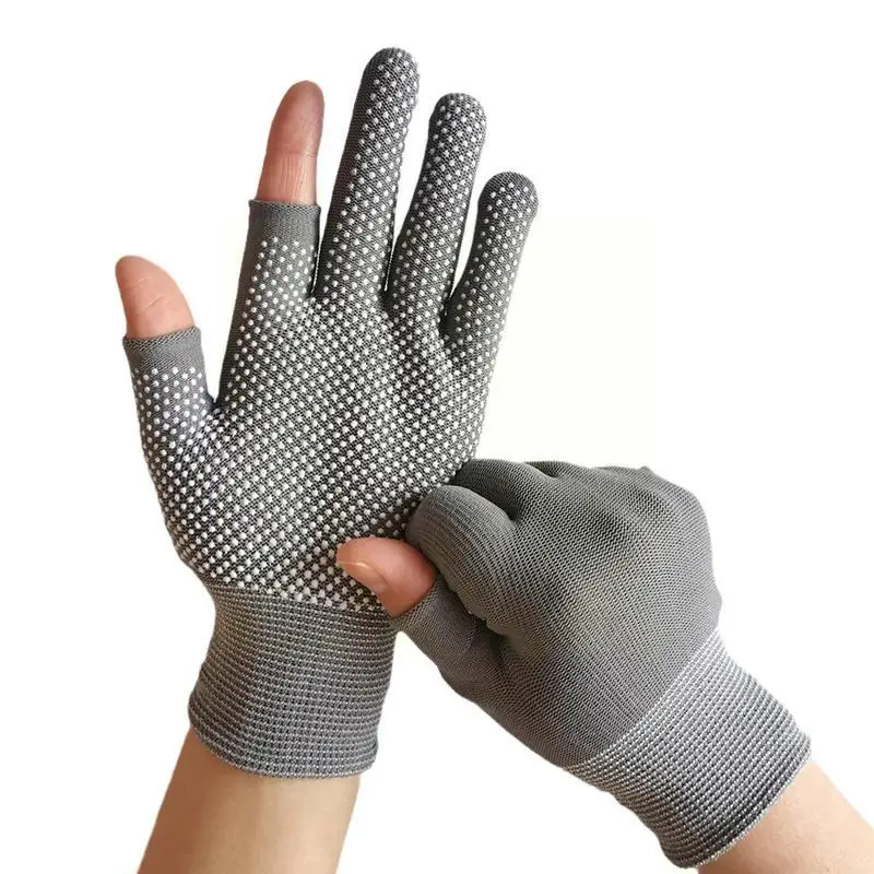 Non-Slip Fishing Gloves Nylon Breathable Quick Drying Sport Gloves Sunscreen Half Cycling Fingers 3