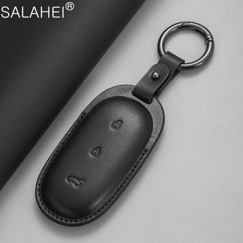 

Leather Car Smart Key Case Keychain for Leading Ideal LiXiang L9 L8 L7 One Max Car Keyless Remote Entry Fob Cover Accessories